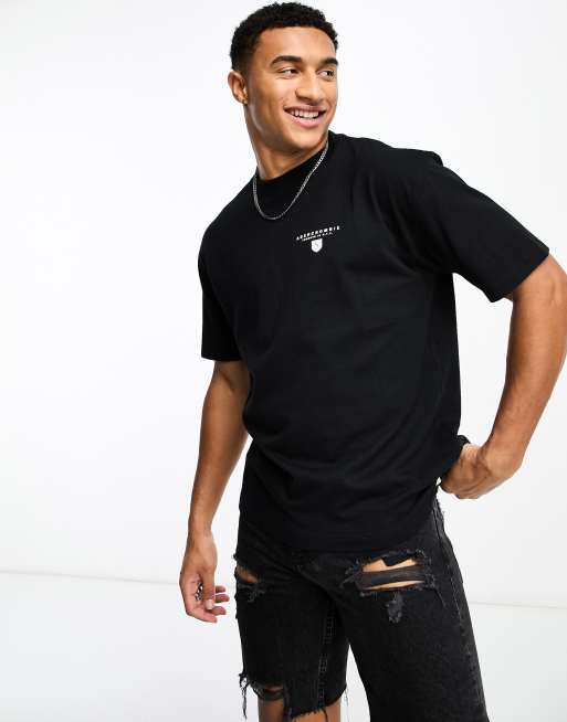Abercrombie & Fitch oversized fit tshirt with shield logo in black ASOS