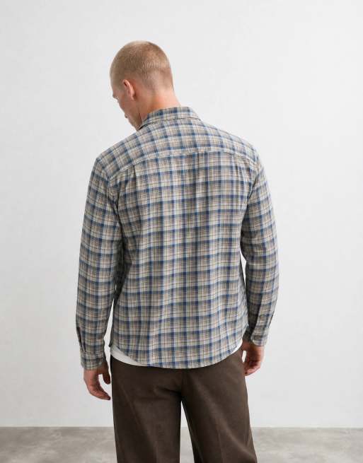 Abercrombie & Fitch oversized flanellen overhemd in crème geruit, 10 van 10