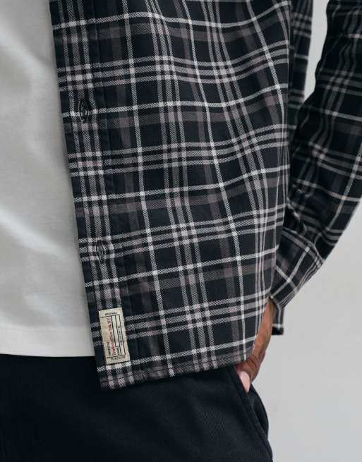 Abercrombie & Fitch oversized flannelskjorte i sort tern, 4 af 5