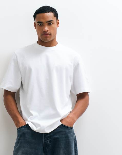 Abercrombie & Fitch oversized heavyweight t-shirt in white - view 1