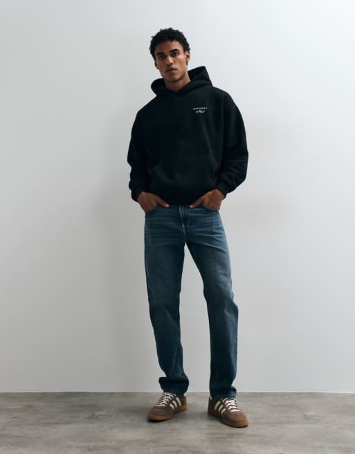 Abercrombie & Fitch oversized hoodie met scriptlogo in zwart, 2 van 5