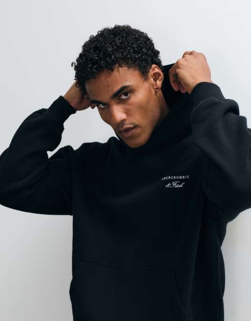 Abercrombie & Fitch oversized hoodie met scriptlogo in zwart, 3 van 5