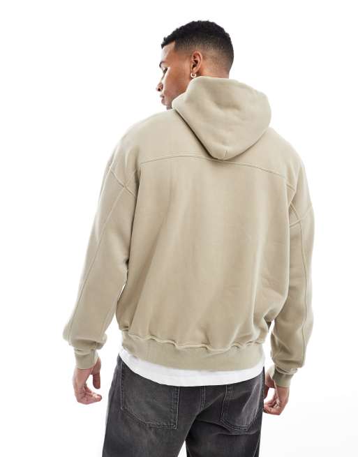 Abercrombie & Fitch - Oversized hættetrøje med logo i sart grøn, 4 af 4
