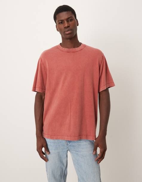 Abercrombie & Fitch - Oversized murstensrød T-shirt i vintage-stil - view 1