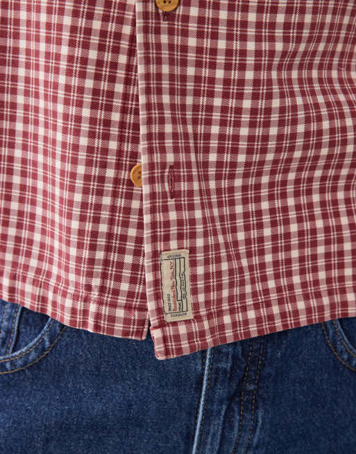 Abercrombie & Fitch - Oversized og kortærmet skjorte med små røde tern, 3 af 5