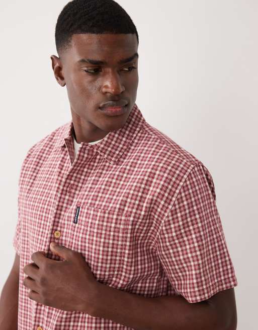 Abercrombie & Fitch - Oversized overhemd met korte mouwen in rode microruit, 5 van 5