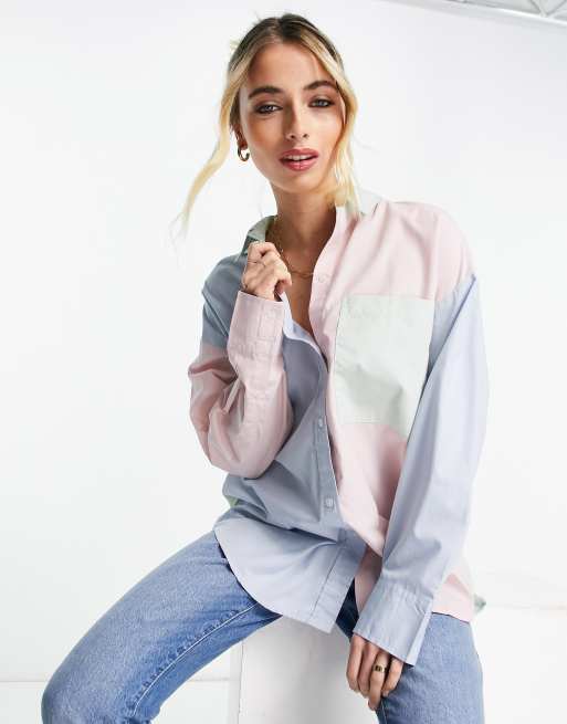 Abercrombie & Fitch oversized shirt in colourblock