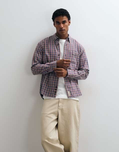 Abercrombie & Fitch oversized shirt in multi check - view 1