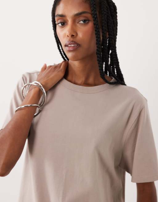 Abercrombie & Fitch oversized short sleeve everyday t-shirt in light brown, 2 of 4