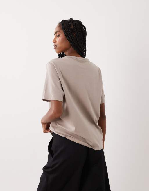 Abercrombie & Fitch oversized short sleeve everyday t-shirt in light brown, 3 of 4