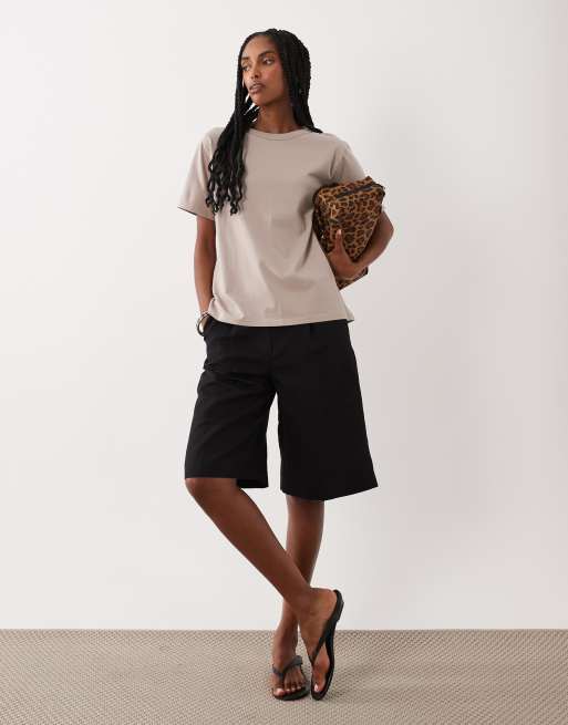 Abercrombie & Fitch oversized short sleeve everyday t-shirt in light brown, 4 of 4