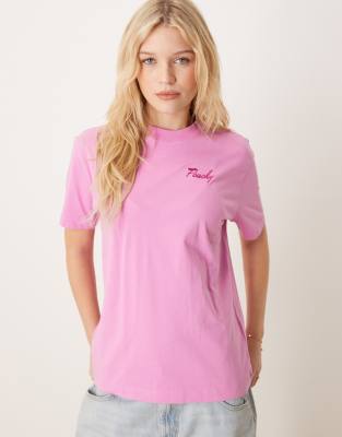 Abercrombie & Fitch Oversized Short Sleeve Graphic T-shirt In Pink