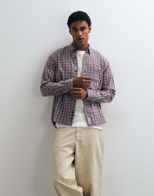 Abercrombie & Fitch oversized skjorte i ternet multicolor, 1 af 5