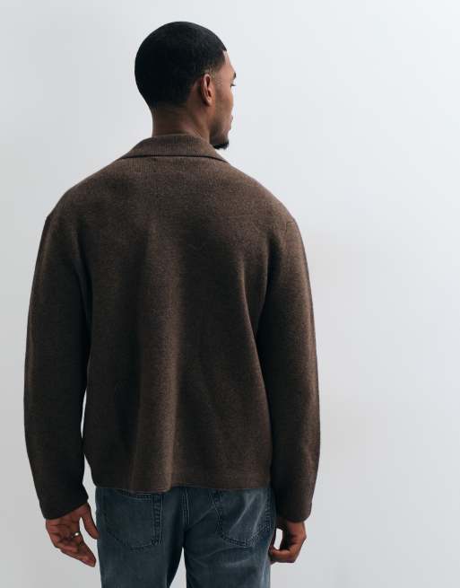 Abercrombie & Fitch oversized skjortjacka med knappar i brunt, 5 av 5