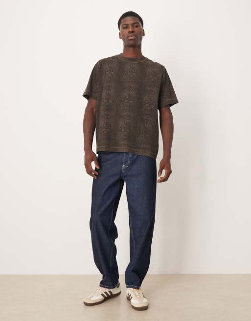 Abercrombie & Fitch oversized t-shirt in washed snake print, 2 of 5