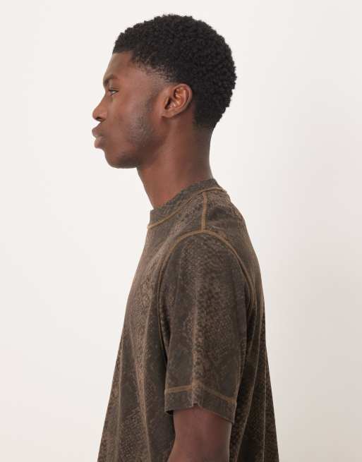 Abercrombie & Fitch oversized t-shirt in washed snake print, 4 of 5