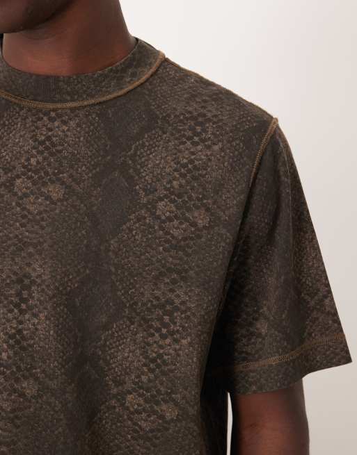 Abercrombie & Fitch oversized t-shirt in washed snake print, 5 of 5