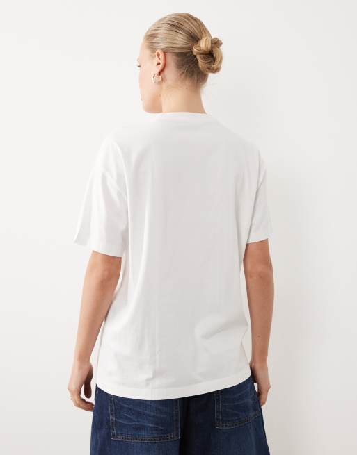 Abercrombie & Fitch - Oversized T-shirt met geborduurde visprint in wit, 3 van 4