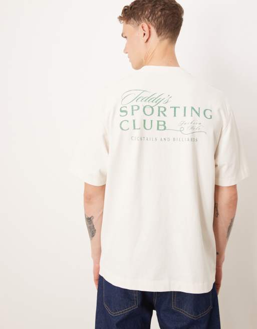 Abercrombie & Fitch - Oversized T-shirt met korte mouwen en vintage print op de achterkant in wit