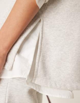 Abercrombie & Fitch Oversized T-shirt With Side Slits In Gray