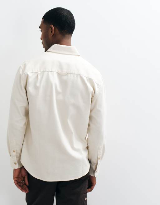 Abercrombie & Fitch oversized twill overhemd met iconlogo in crème, 5 van 5