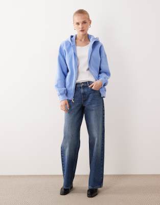 Abercrombie & Fitch High Rise Sunday Mini Short In Blue
