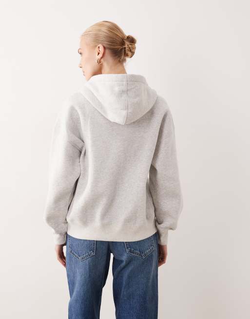 Abercrombie & Fitch oversized zip up hoodie in gray heather, 2 of 4