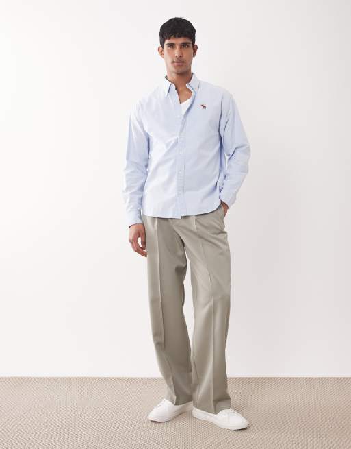 Abercrombie & Fitch – Oxford-Hemd in Blau mit Markenlogo, 2 von 5