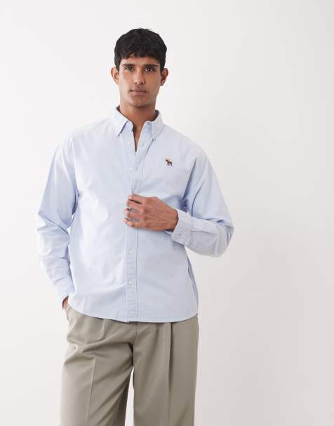 Abercrombie & Fitch - Oxford overhemd met icoonlogo in blauw - view 1