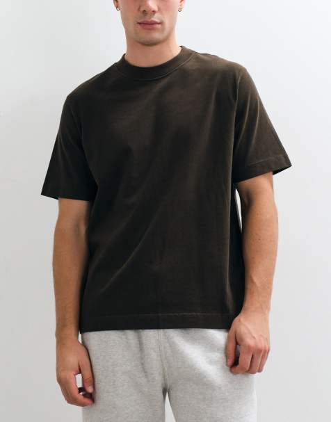 Abercrombie & Fitch pack de 3 camisetas premium de tejido grueso en beige/marrón - view 1
