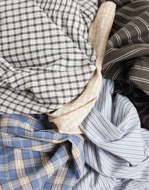 Abercrombie & Fitch pack de 5 bóxers de tela a cuadros neutros, 2 de 3