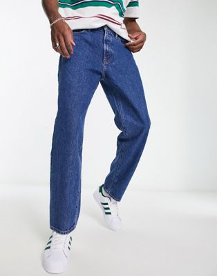 Abercrombie & Fitch 90's loose fit painter jeans in mid wash - ASOS Price Checker