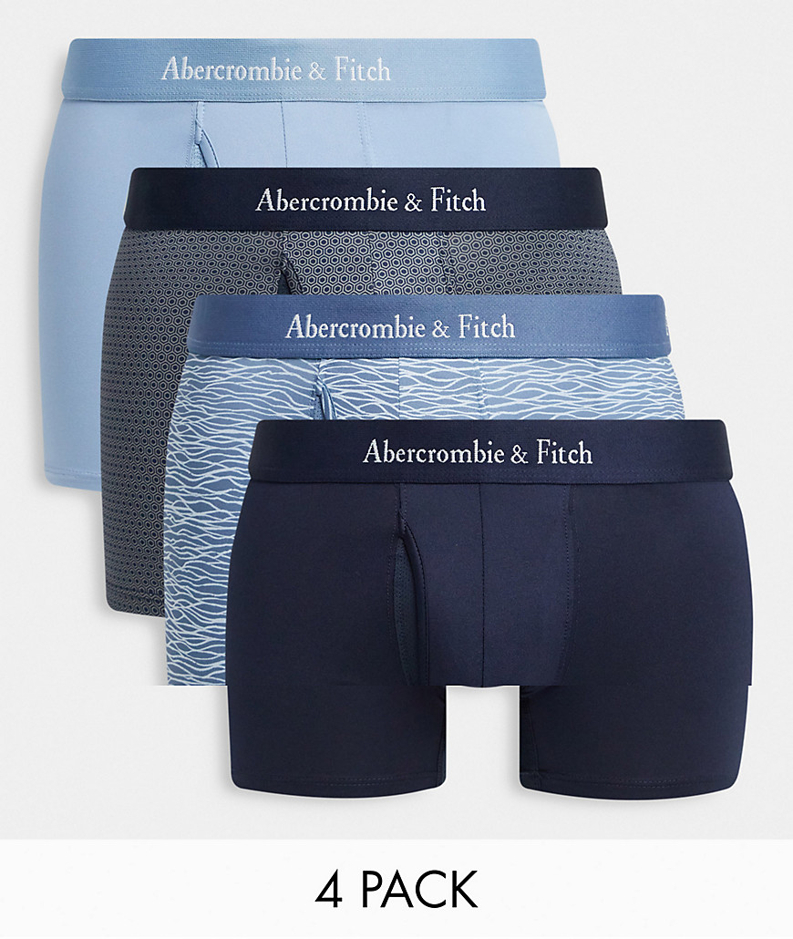 Abercrombie & Fitch - Pakke med 4 par boksershorts med taljebånd med logo i multifarvet