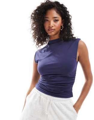 Maglia Sottogiacca Donna Aderente Lupetto Collo Alto Nero Elasticizzata