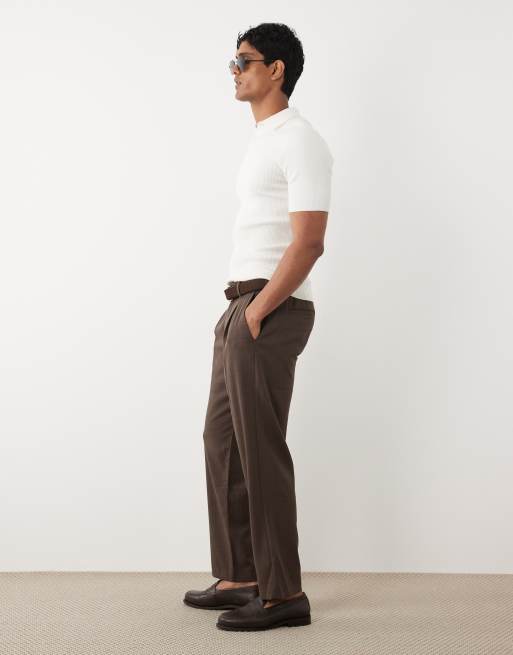 Abercrombie & Fitch - Pantalon ajusté droit - Marron, 4 de 5