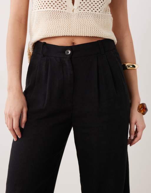 Abercrombie & Fitch - Pantalon ample en lin majoritaire - Noir, 3 de 5