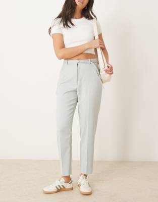 Abercrombie & Fitch - Pantalon cigarette classique à taille haute - Gris