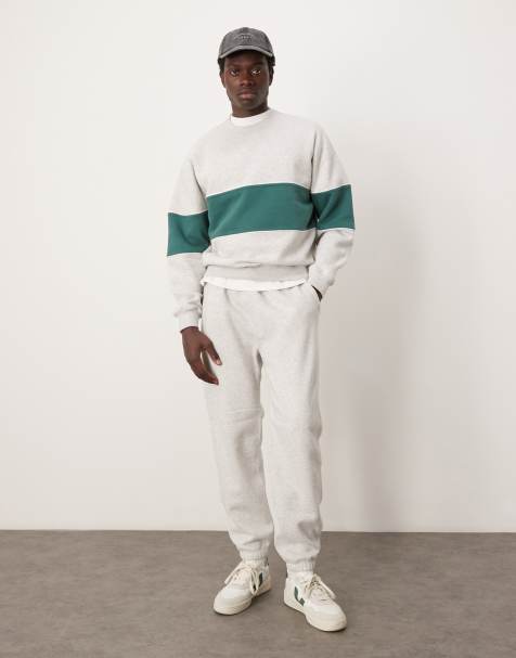 Abercrombie & Fitch - Pantalon de jogging de qualité supérieure à ourlet ouvert - Gris - view 1