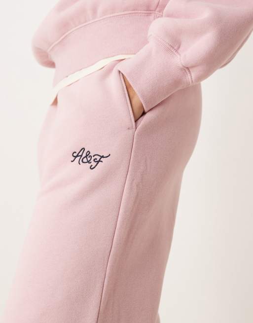 Abercrombie & Fitch - Pantalon de jogging décontracté d'ensemble à taille haute avec logo sur le côté - Rose, 2 de 5