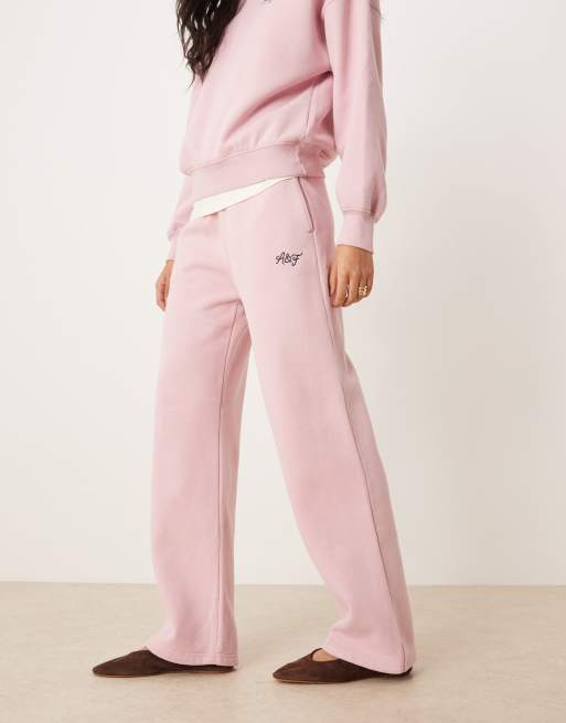 Abercrombie & Fitch - Pantalon de jogging décontracté d'ensemble à taille haute avec logo sur le côté - Rose, 3 de 5
