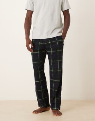 Abercrombie & Fitch - Pantalon de pyjama à carreaux en flanelle - Vert
