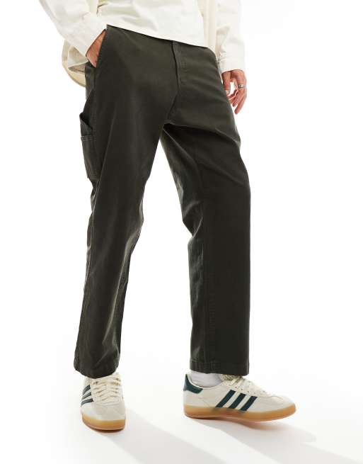 Abercrombie & Fitch - Pantalon de travail ample style sport - Vert foncé