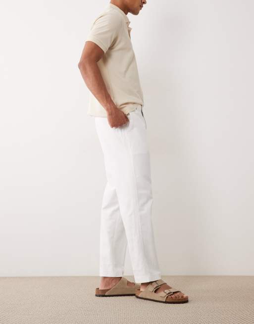 Abercrombie & Fitch - Pantalon droit à pinces - Blanc, 3 de 5