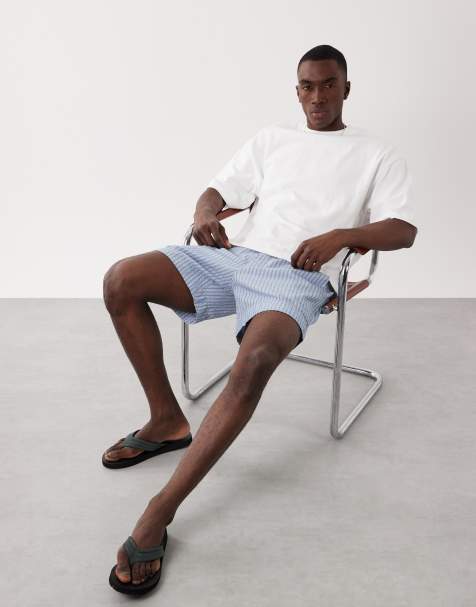 Abercrombie & Fitch - Pantaloncini da 15 cm blu a righe - view 1