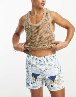 351 Pantaloncini Da Bagno Uomo Fenicottero Beach Costume Da Bagno Vita - Foto 4