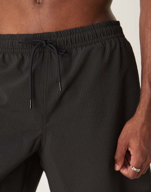 Abercrombie & Fitch - Pantaloncini da bagno neri da 7", 4 di 4
