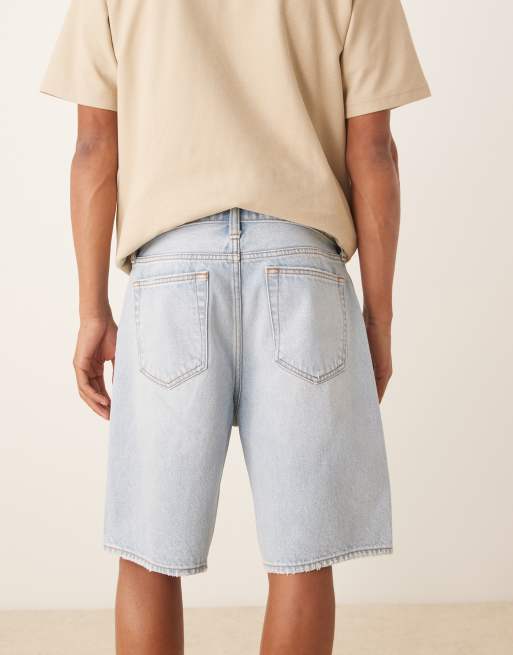 Abercrombie Fitch Pantaloncini di jeans ampi lavaggio chiaro