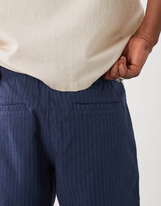 Abercrombie & Fitch - Pantaloncini facili da indossare da 15 cm blu scuro a righe, 4 di 5