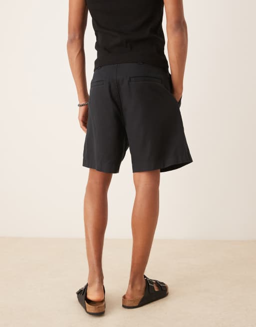 Abercrombie & Fitch - Pantaloncini neri a pieghe da 9", 4 di 5