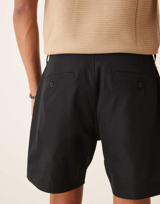 Abercrombie & Fitch - Pantaloncini sartoriali neri da 7", 4 di 5